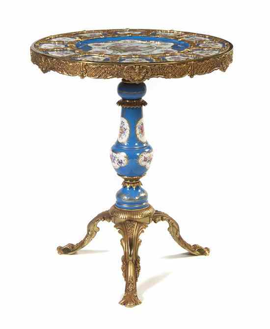 Appraisal: A Sevres Style Gilt Metal Mounted Table the circular top