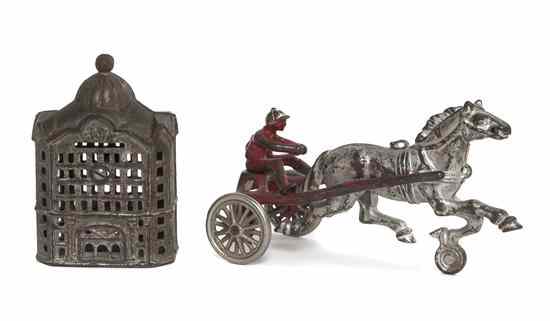 Appraisal: Two Cast Iron Toys comprising a still bank in the