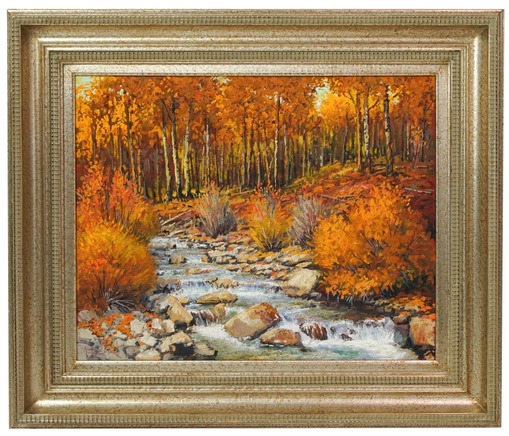 Appraisal: GREGORY SIEVERS STREAM LANDSCAPEoil on canvas signed Gregory Sievers lower