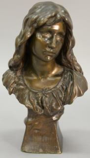 Appraisal: Paul Eugene Mengin - bronze bust of a maiden signed