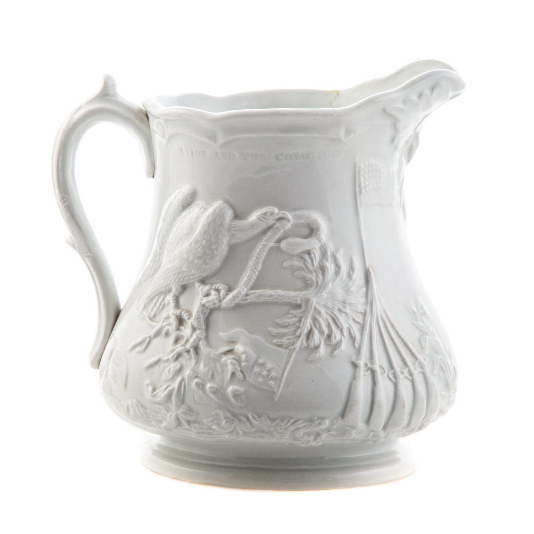 Appraisal: White graniteware Colonel Ellsworth pitcher by Millington Astbury Poulson Trenton