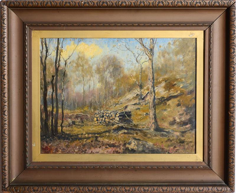 Appraisal: HENRY WARD RANGER - ADIRONDACK SCENE Oil on board with