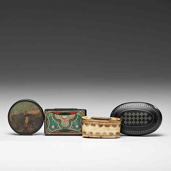 Appraisal: American English and French Snuff Boxes An English or French