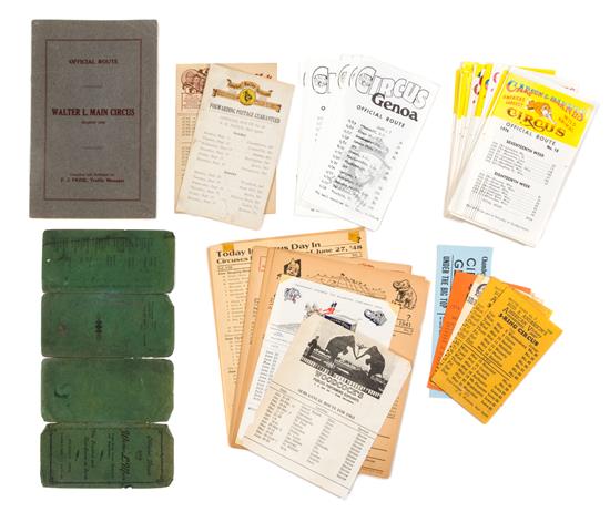 Appraisal: Sale Lot CIRCUS Collection of ephemera consisting of a Schlitz