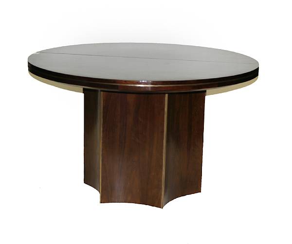 Appraisal: A Laura Kirar inlaid hardwood dining table McGuire Furniture Company