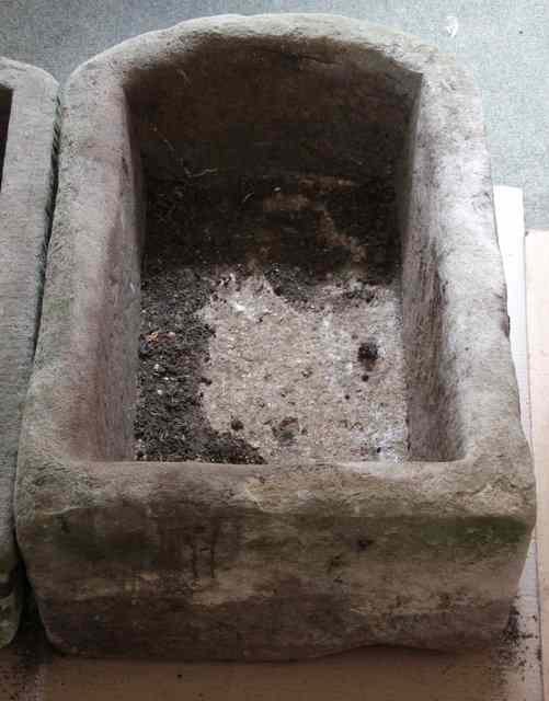 Appraisal: A D shaped stone trough cm wide