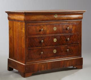 Appraisal: French Louis Philippe Carved Walnut Commode mid French Louis Philippe