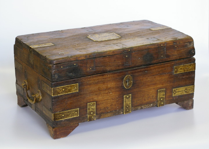 Appraisal: Anglo-Indian Provincial Brass-Mounted Hardwood Work Box fourth quarter th century