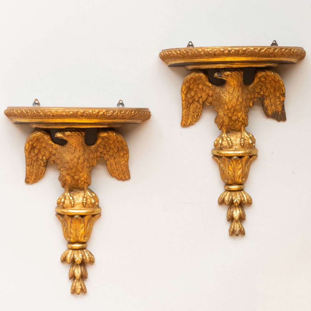 Appraisal: Two Pairs of Giltwood Brackets of Recent Manufacture The first