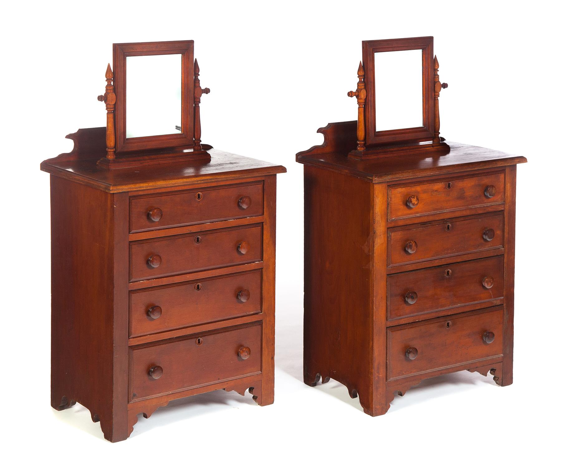 Appraisal: PAIR OF AMERICAN CHILD'S VICTORIAN CHESTS Third quarter- th century