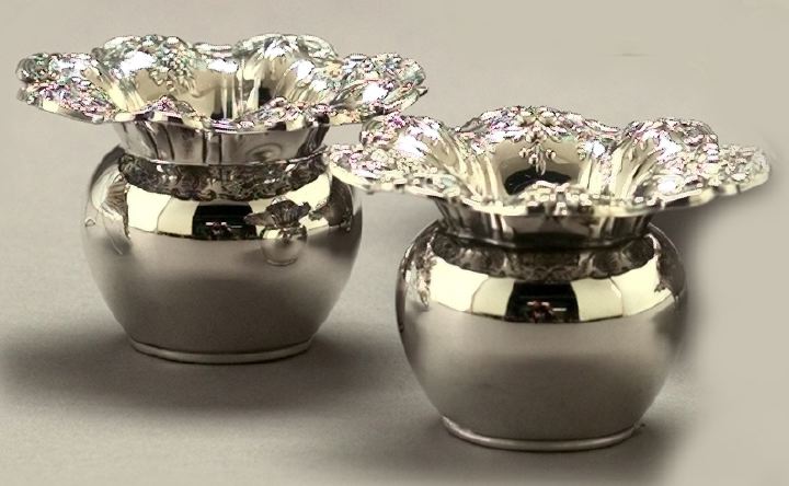 Appraisal: Pair of American Sterling Silver Posy Vases Cigarette Urns by