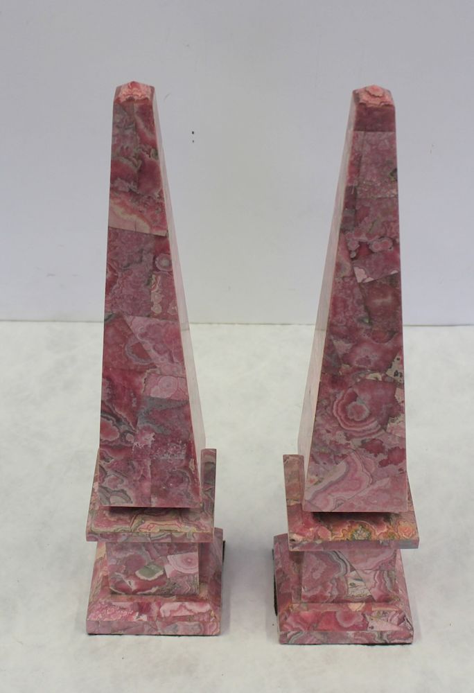 Appraisal: Pair Of Decorative Marble Obelisks From a New Canaan estate