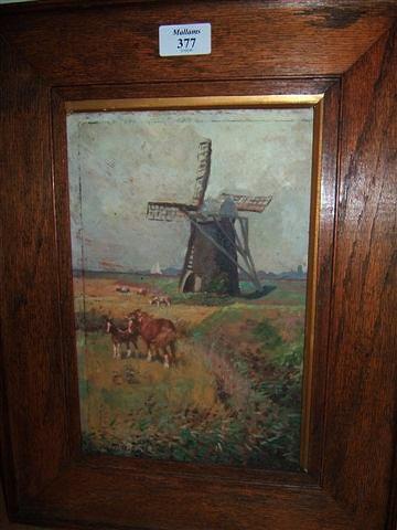 Appraisal: Bernard Grenville Baker Horses in a field before a windmill