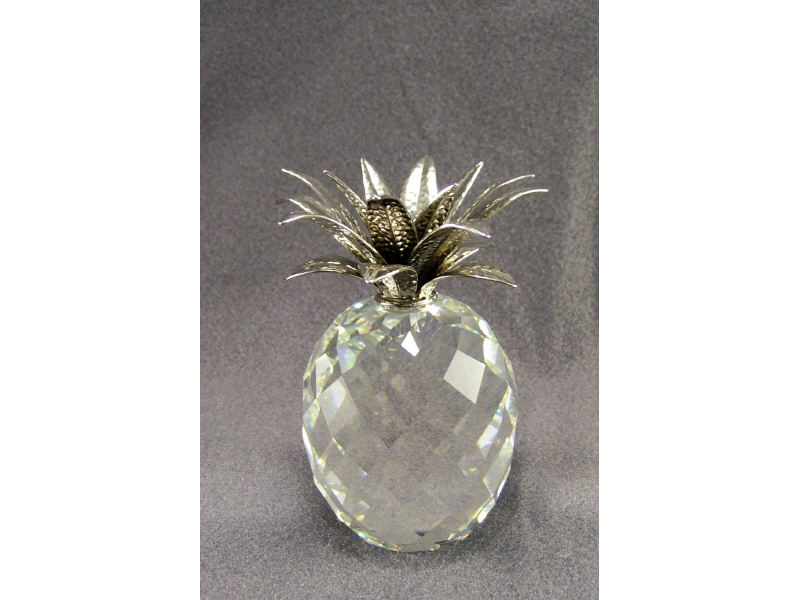 Appraisal: Swarvoski Crystal Pineapple Crystal pineapple with silver top Marked Swarovski