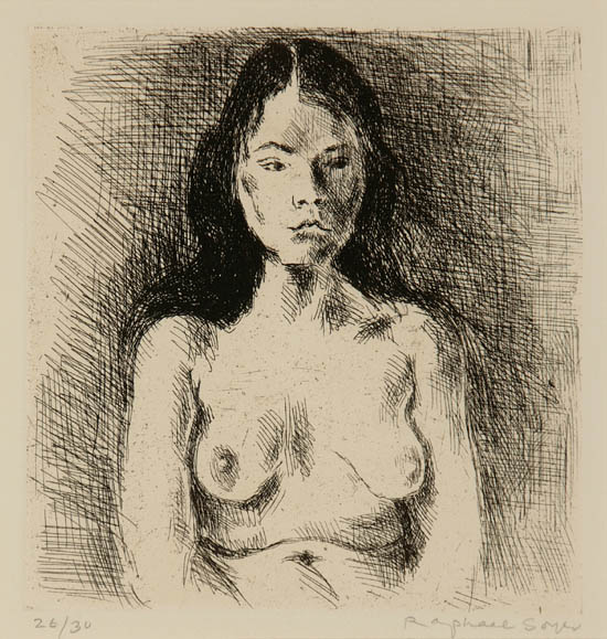 Appraisal: Raphael Soyer American - Francine Etching signed Raphael Soyer in