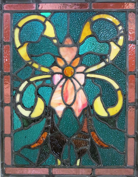 Appraisal: VICTORIAN STAINED AND LEADED GLASS WINDOW American c handcrafted with