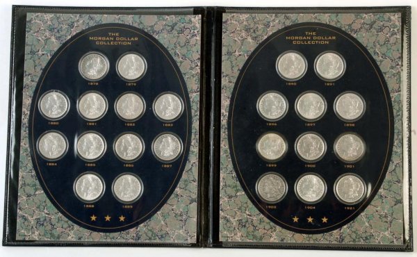 Appraisal: A Morgan Silver Dollar Collection album containing twenty-three Morgans Dates