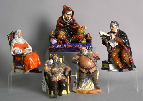 Appraisal: Five Royal Doulton figures to include The Foaming Quart The