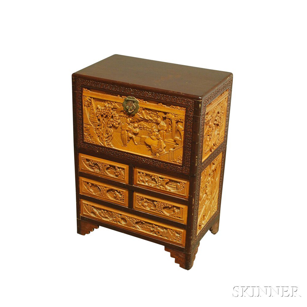 Appraisal: Carved Chest of Drawers probably Southeast Asia th century mixed