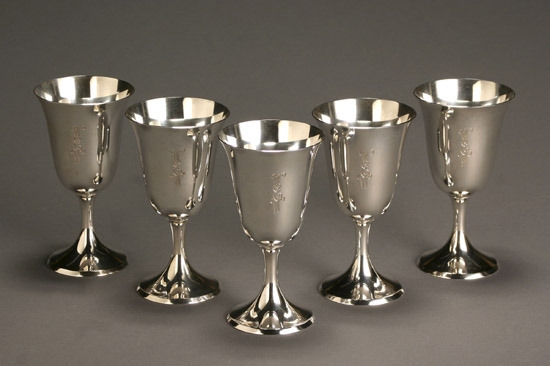 Appraisal: Set of Twelve Stieff Sterling Stem Goblets Baltimore Dated Each