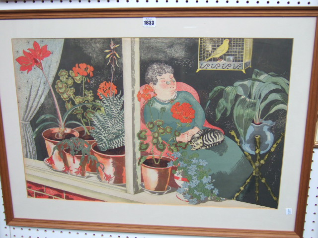 Appraisal: John Nash - Cottage Window Plants colour lithograph signed in