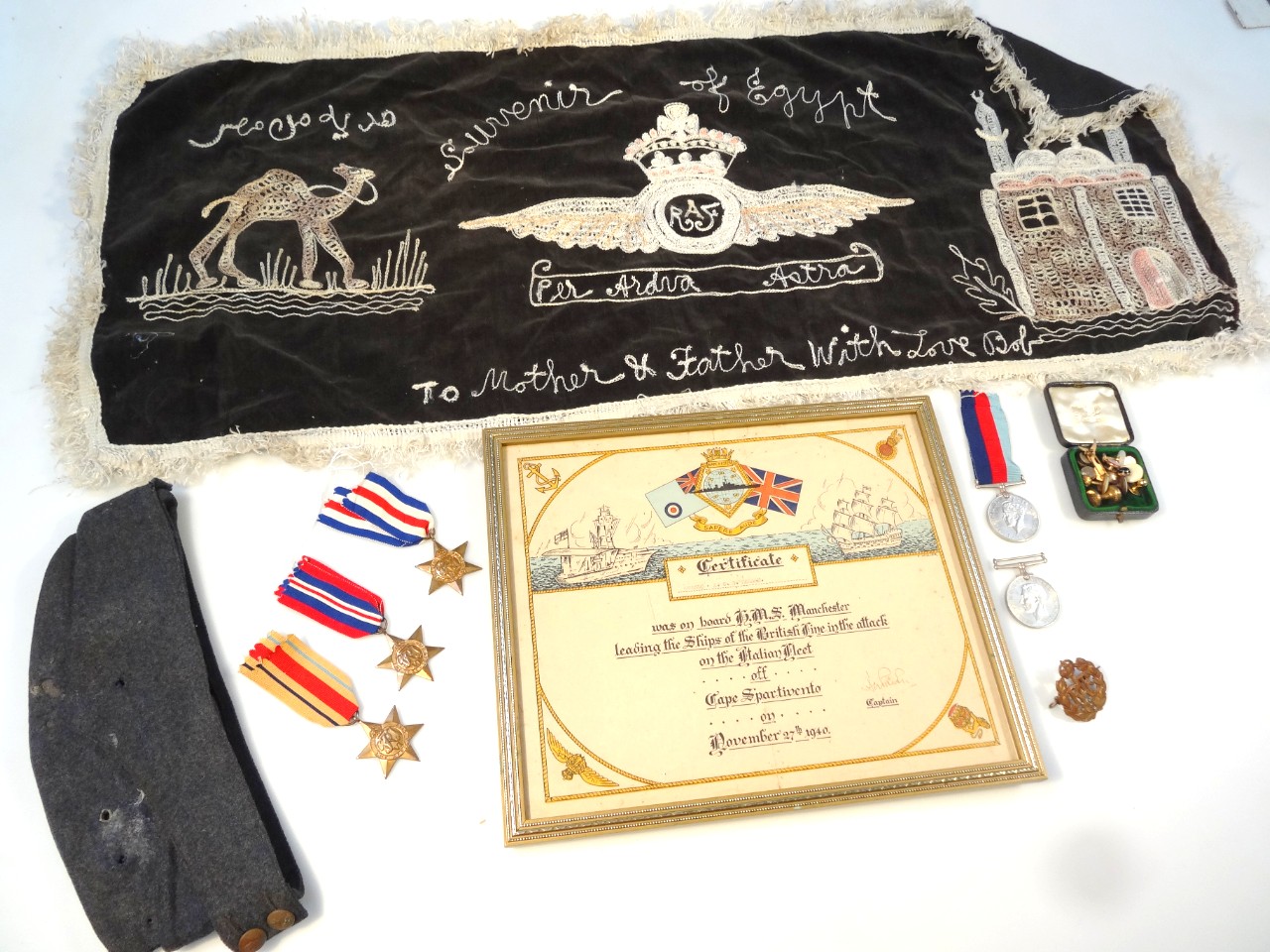 Appraisal: Various WWII medals and associated items to include Campaign Victory