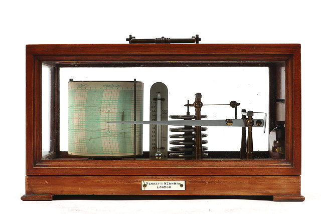 Appraisal: AN EDWARDIAN MAHOGANY CASED BAROGRAPH by Negretti Zambra of London