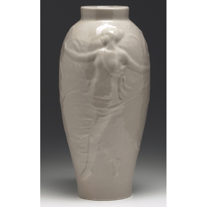 Appraisal: Rare Rookwood vase large shape with two female figures in