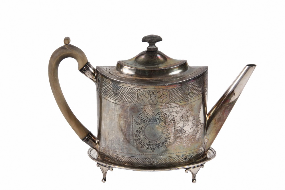 Appraisal: TEAPOT ON STAND - English George III Period Sterling Silver