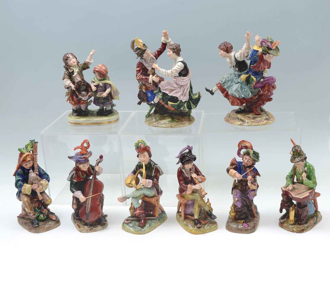 Appraisal: PC CAPODIMONTE FIGURAL GROUPINGS Comprised of porcelain Capo di Monte