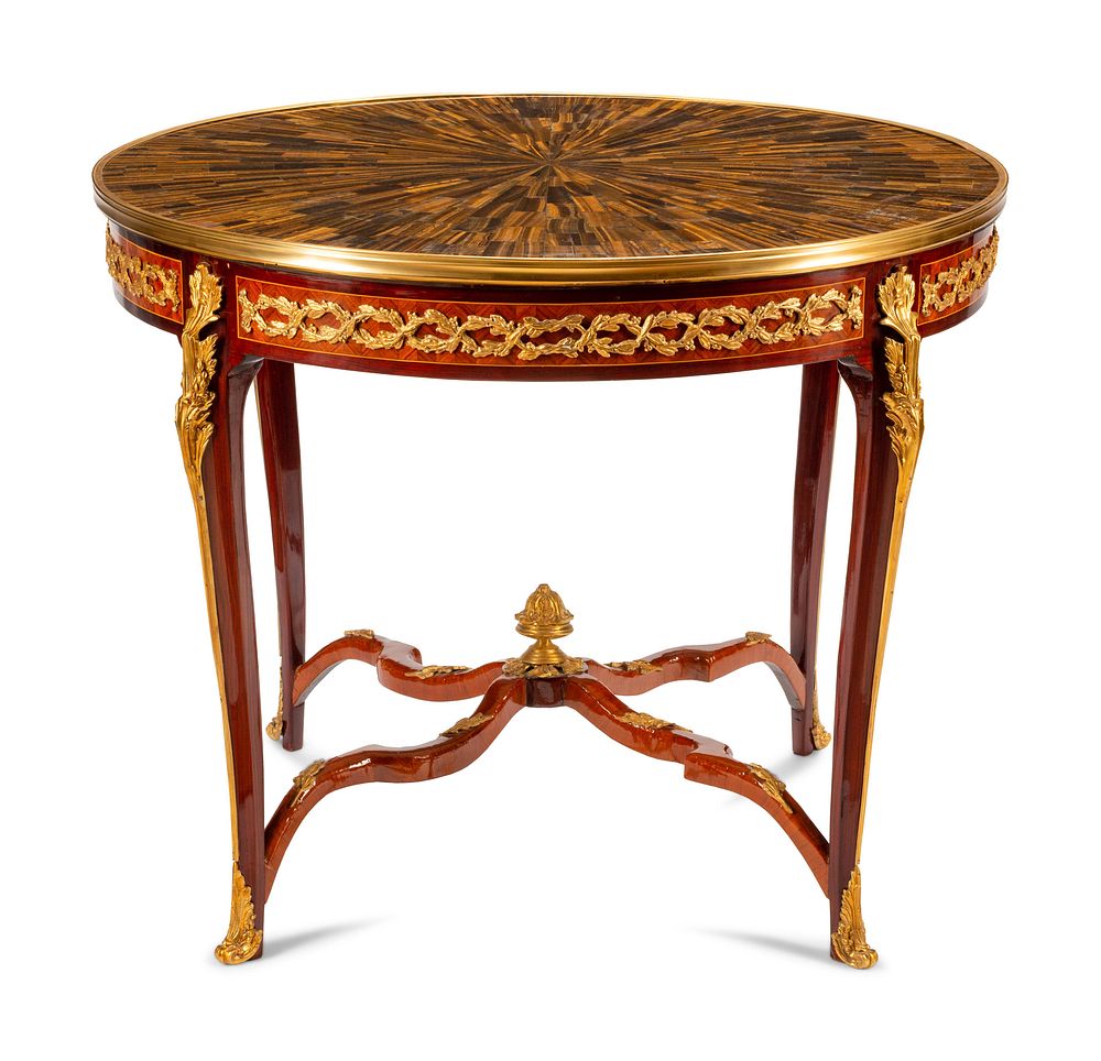 Appraisal: A Louis XV Style Gilt Bronze Mounted Parquetry Center Table