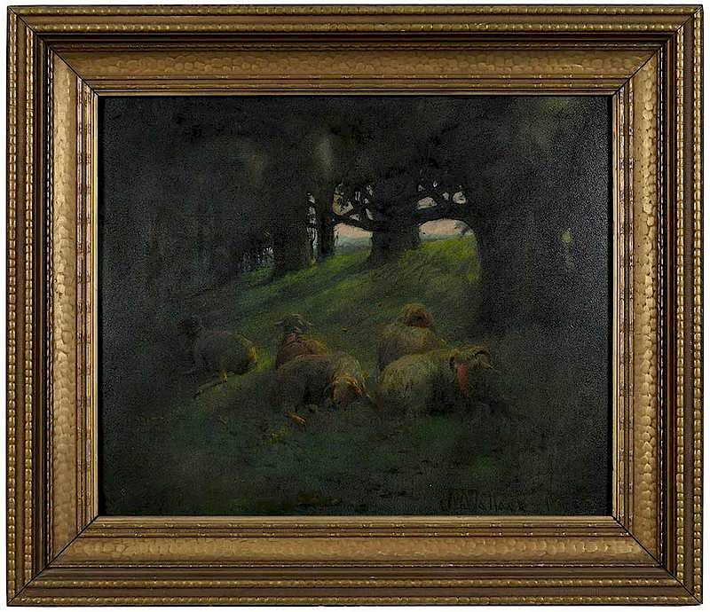 Appraisal: James Wallace Tennessee - East Tennessee Landscape with Sheep signed