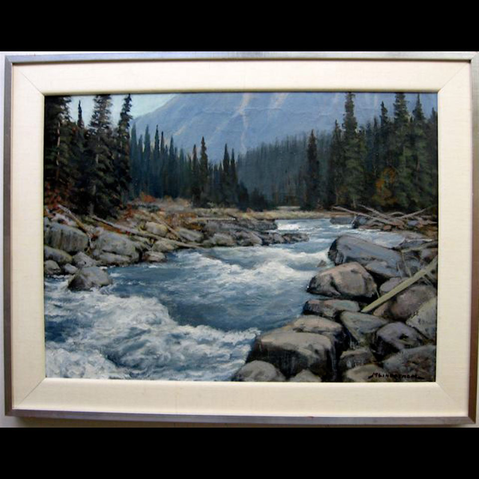 Appraisal: MOUNTAIN STREAM MATT LINDSTROM - CANADIAN OIL ON CANVAS Height