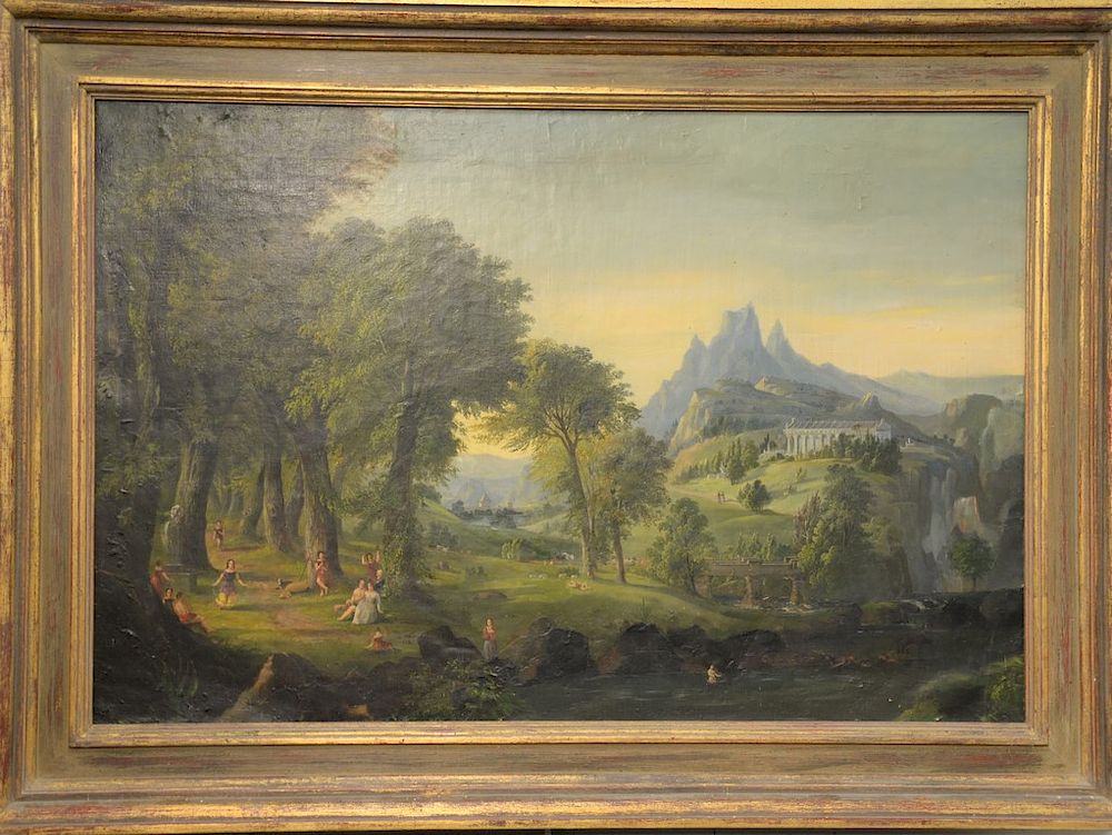 Appraisal: After Thomas Cole oil on canvas Dreams of Arcadia th