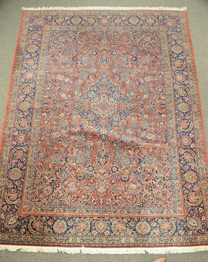 Appraisal: Kashan Oriental Carpet slight wear ' x ' Kashan Oriental