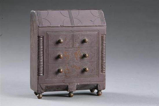 Appraisal: MINIATURE SLATE DESK American nd half- th century Slant front