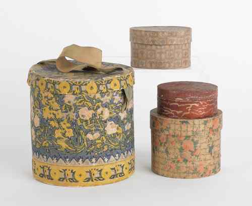 Appraisal: Four wallpaper boxes th th c tallest -