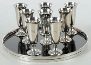 Appraisal: Nine Piece Gorham Sterling Cordial Set American th century eight