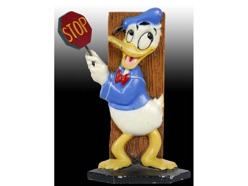 Appraisal: Donald Duck Cast Iron Doorstop Description - '' x -