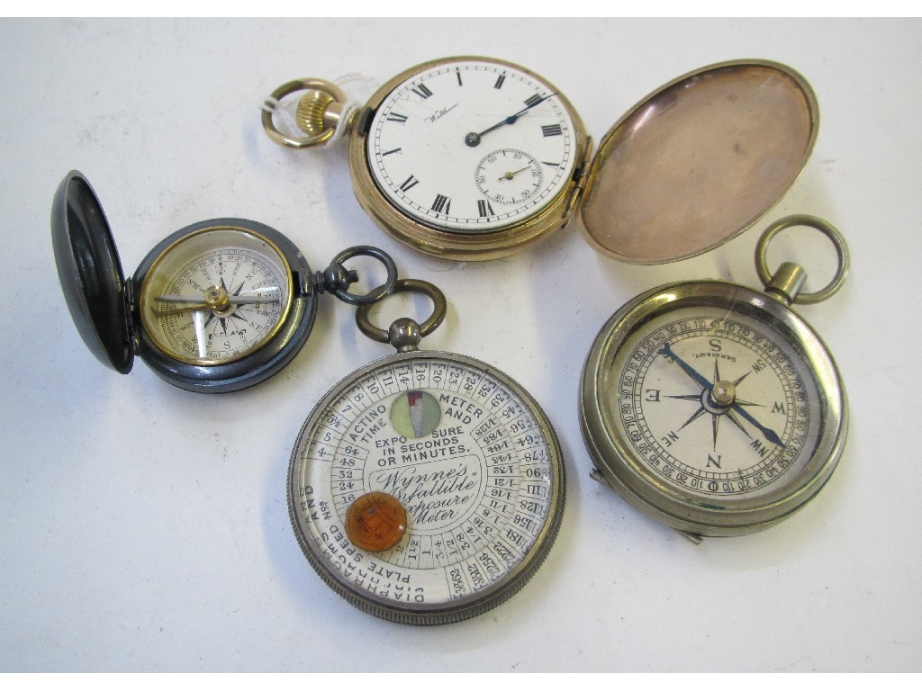 Appraisal: A lot comprising a Waltham rolled gold pocket watch two