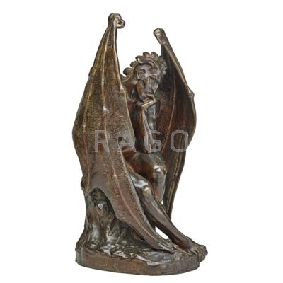 Appraisal: JEAN JACQUES FEUCHERE French - Bronze sculpture satan Signed J