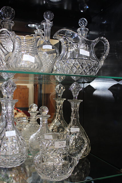 Appraisal: A PAIR OF CUT GLASS DECANTERS four further decanters and