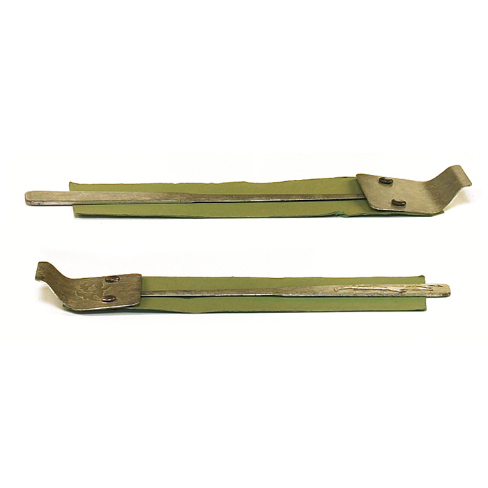 Appraisal: Heintz letter openers in holders two attribution sterling on bronze