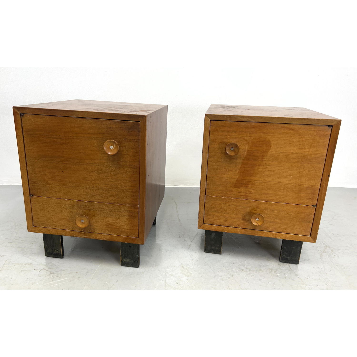 Appraisal: Pair GEORGE NELSON Herman Miller Side Table Night Stands Dimensions