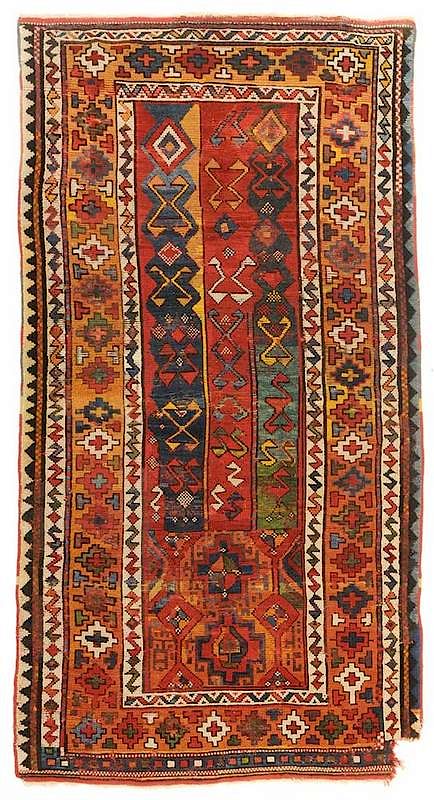 Appraisal: Caucasian Sampler Rug Kurd Turkish early th century red central