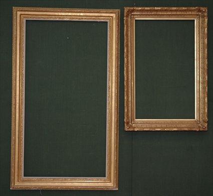 Appraisal: Two Ornate Giltwood Frames x in and x in