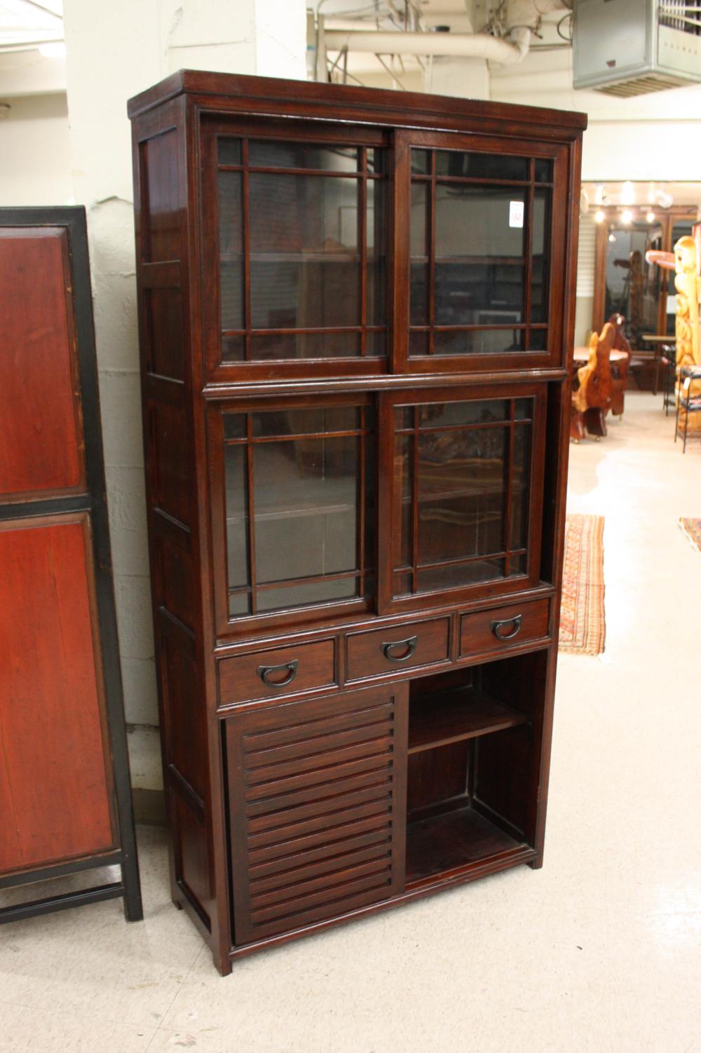 Appraisal: THREE-LEVEL CABINET Japanese late th century each level with single