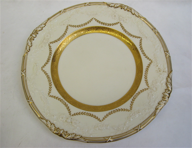 Appraisal: ENGLISH MINTON PORCELAIN DINNER PLATES pieces decorated with raised floral