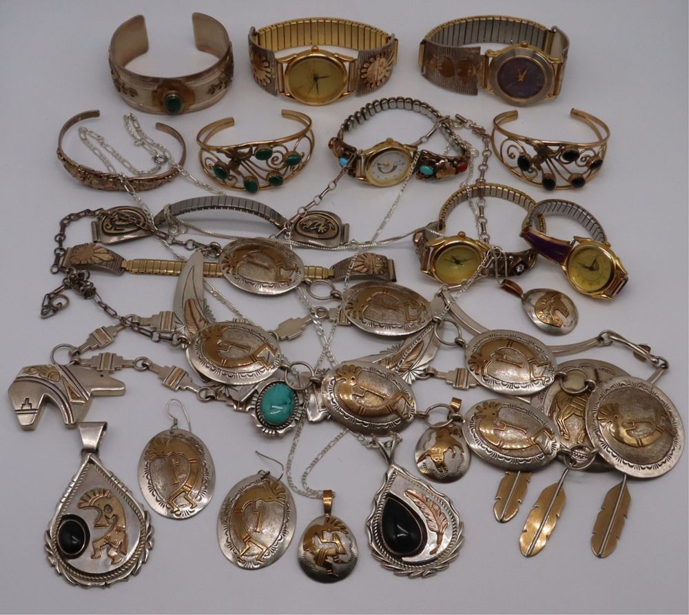 Appraisal: JEWELRY Sterling and Gold-Filled Jewelry Grouping Includes a signed sterling