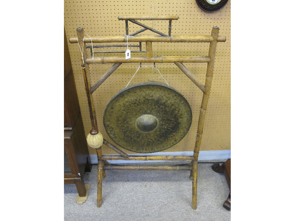 Appraisal: Dinner gong on bamboo frame